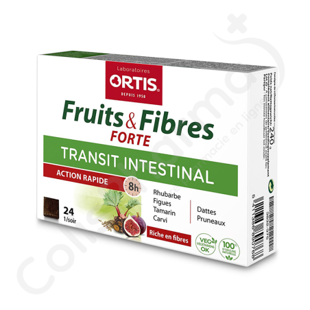 Ortis Fruits et Fibres Forte - 24 blokjes Ortis Fruits et Fibres Forte - 24 blokjes