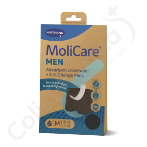 Molicare Men Wasbaar Absorberend Ondergoed 2 Druppels + 5 Beschermingen - MEDIUM