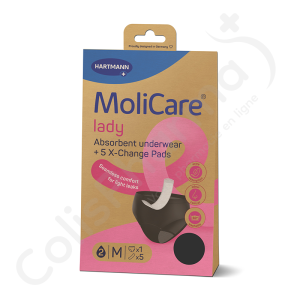 Molicare Lady Wasbaar Absorberend Ondergoed 2 Druppels + 5 Beschermingen - MEDIUM