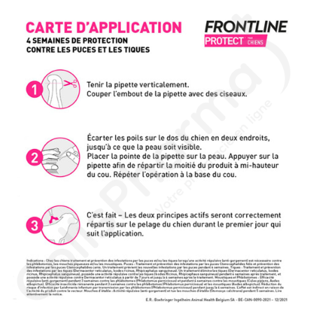 Frontline Protect Solution Pour Spot-On Chiens XS 2-5 kg - 3 pipettes de 0,5 ml