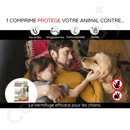 Frontcontrol Wormer Vermifuge Grand Chien - 2 comprimés