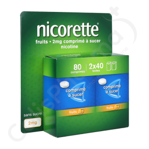 Nicorette Fruits 2 mg -  80 comprimés à sucer