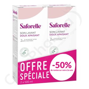 Saforelle Soin Lavant Doux - 2 x 500 ml - PROMO 2e à -50%