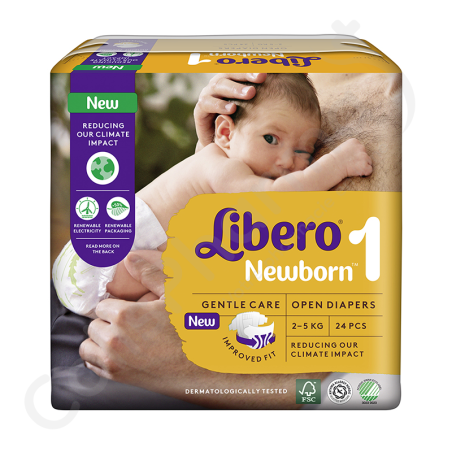 Libero Newborn 1 - 2 à 5 kg - 24 langes bébé