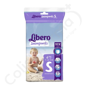 Libero SwimPants Small - 7 à 12 kg - 6 langes de bain jetables