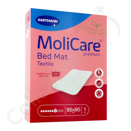 Molicare Bed Mat Textile 7 Druppels 85 x 90 cm - 1 onderlegger