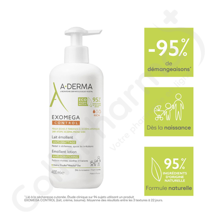 A-Derma Exomega Control Lait émollient - 400 ml