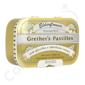 Grether's Pastilles Pour La Gorge Fleurs de Sureau Sans Sucre - 110 g