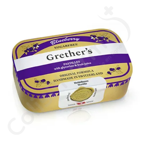 Grether's Pastilles Pour La Gorge Myrtille Sans Sucre - 110 g Grether's Pastilles Pour La Gorge Myrtille Sans Sucre - 110 g