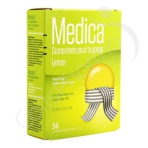 Medica Citroen Zonder Suiker 5 mg/1 mg - 36 zuigtabletten