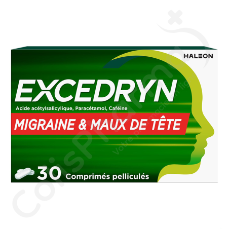 Excedryn Migraine & Maux de Tête - 30 comprimés