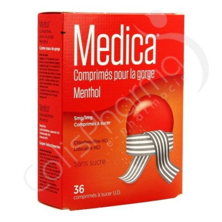 Medica Menthol Sans Sucre 5 mg/1 mg - 36 comprimés à sucer