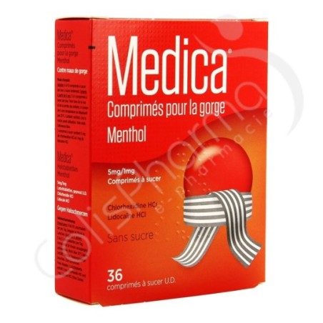 Medica Menthol Zonder Suiker 5 mg/1 mg - 36 zuigtabletten
