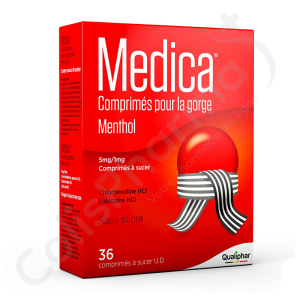 Medica Menthol Sans Sucre 5 mg/1 mg - 36 comprimés à sucer