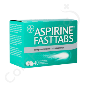 Aspirine Fasttabs 500 mg - 40 comprimés