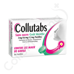 Collutabs Sans Sucre Menthe - 36 pastilles