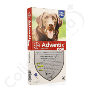 Advantix Dog 400/2000 Chiens de 25 à 40 kg - 4 pipettes de 4 ml