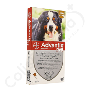 Advantix Dog 600/3000 Chiens de 40 à 60 kg - 4 pipettes de 6 ml