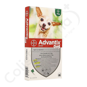 Advantix Dog 40/200 Chiens < 4 kg - 6 pipettes de 0,4 ml