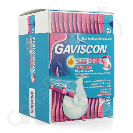Gaviscon Antiacide-Antireflux Unidoses - 48 sachets de 10 ml Gaviscon Antiacide-Antireflux Unidoses - 48 sachets de 10 ml