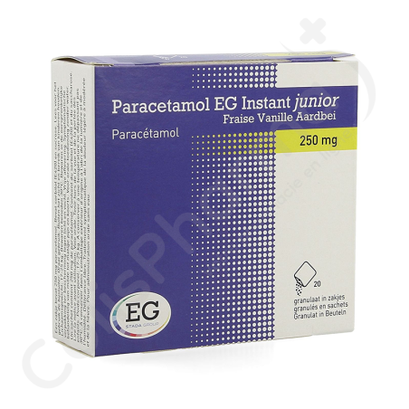 Paracetamol EG Instant Junior Vanille-Fraise 250 mg - 20 sachets