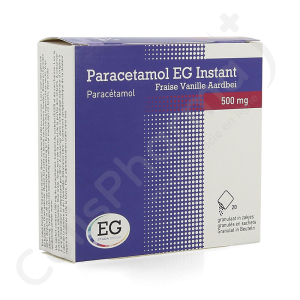 Paracetamol EG Instant Vanille-Fraise 500 mg - 20 sachets