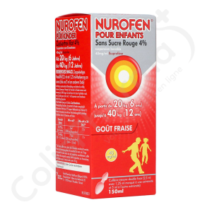 Nurofen Enfant Goût Fraise Sans Sucre 4% - Sirop 150 ml