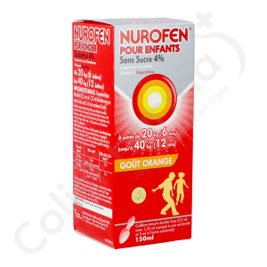 Nurofen Enfant Goût Orange Sans Sucre 4% - Sirop 150 ml