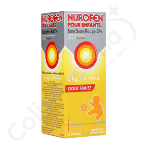 Nurofen Enfant Goût Fraise Sans Sucre 2% - Sirop 200 ml