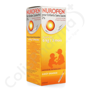 Nurofen Enfant Goût Orange Sans Sucre 2% - Sirop 200 ml