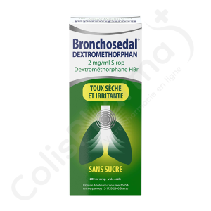 Bronchosedal Dextromethorphan Sans Sucre Toux Sèche 2 mg/ml - Sirop 200 ml
