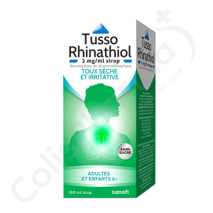 Tusso Rhinathiol Toux Sèche Sans Sucre 2 mg/ml - Sirop 180 ml