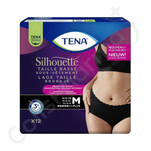Tena Silhouette Plus Noir Medium - 12 sous-vêtements protecteurs