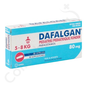 Dafalgan Pediatrie 80 mg - 12 zetpillen