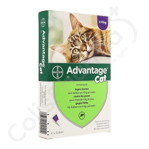 Advantage Cat 80 Chats > 4 kg - 4 pipettes de 0,8 ml