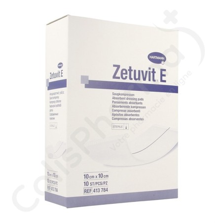 Zetuvit E 10x10 cm - 10 pansements stériles Zetuvit E 10x10 cm - 10 pansements stériles