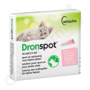 Dronspot 30mg/7,5mg Kleine Katten (0,5-2,5 kg) - 2 pipetten