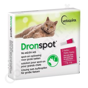 Dronspot 96 mg/24 mg Grote Katten (5-8 kg) - 2 pipetten