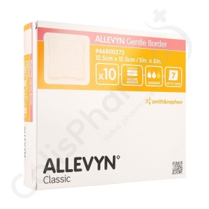 Allevyn Gentle Border - 12,5x12,5 cm - 10 pièces