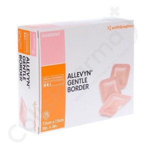 Allevyn Gentle Border - 7,5x7,5 cm - 10 pièces