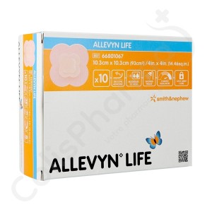 Allevyn Life - 10,3x10,3 cm - 10 pièces