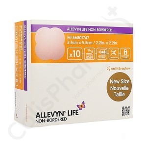 Allevyn Life Non-Bordered - 5,5x5,5 cm - 10 pièces