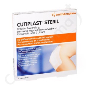 Cutiplast Steril - 10x8 cm - 5 verbanden