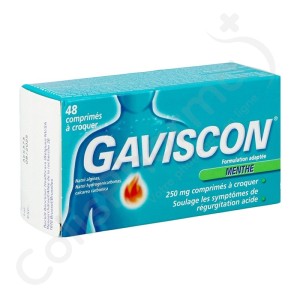 Gaviscon Goût Menthe - 48 comprimés à croquer