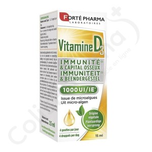 Vitamine D3 1000 UI - Plantaardige druppels 15 ml