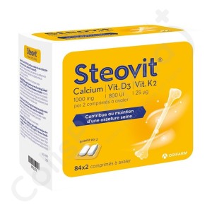 Steovit Calcium / Vit. D3 / Vit. K2 1000 mg/800 UI/25 µg - 84 x 2 comprimés
