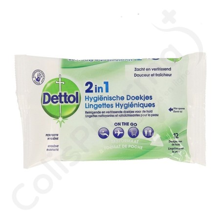 Dettol 2 in 1 - 12 hygiënische doekjes