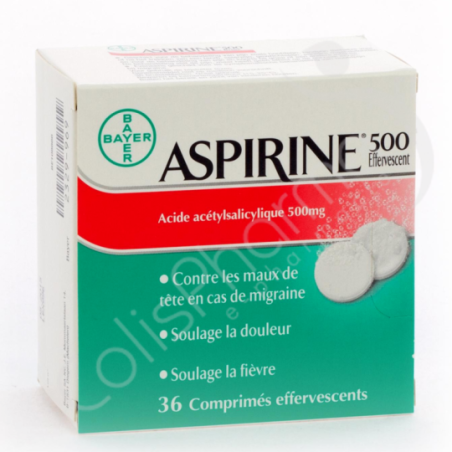 Aspirine 500 mg - 36 comprimés effervescents