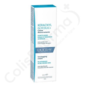 Ducray Keracnyl Glycolic+ Creme Desincrustant - 30 ml