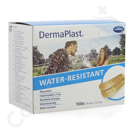 DermaPlast Water Resistant Voorgesneden Pleisters 1,9 cm x 7,2 cm - 100 verbanden